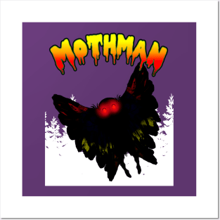 Mothman West Virginia Wing Humanoid Moth Retro Vintage Posters and Art